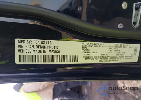 2024 Jeep Compass Latitude Lux Fwd из США, поврежденный, VIN 3C4NJDFN0RT140417